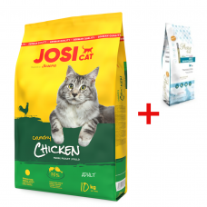 Josera JosiCat Crunchy Poultry, 10kg + 300 g Prestige katėms su žuvimi