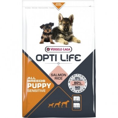 Opti Life Puppy Sensitive su lašiša, 2,5 kg